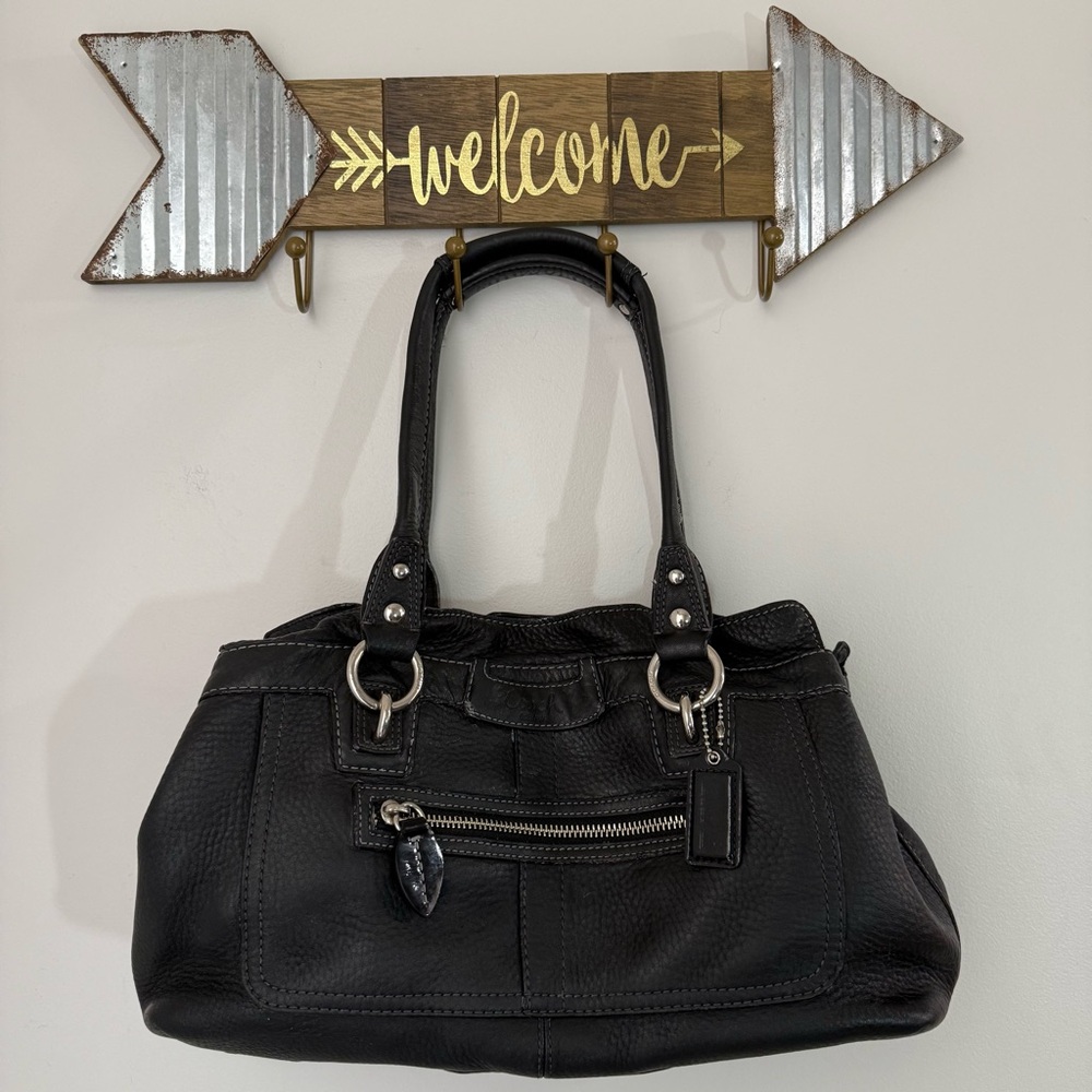 Coach Penelope Pebbled Black Leather Handbag